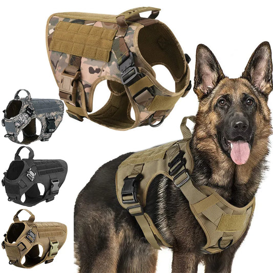 Militär-Taktisches Hundegeschirr-Set für Große Hunde – PETRAVEL